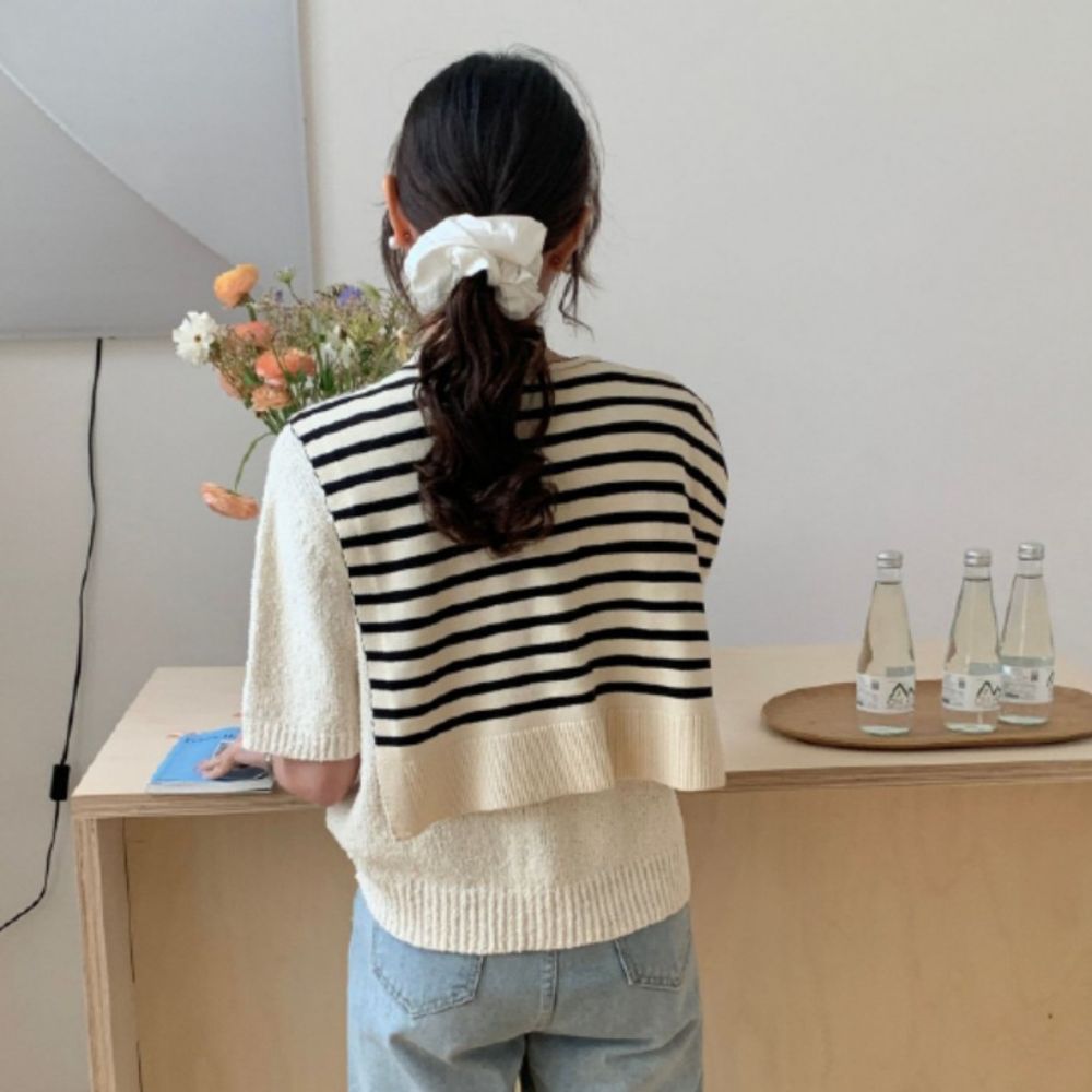 어깨숄 어깨숄니트 포인트 페이크가디건 스카프 이미지 7