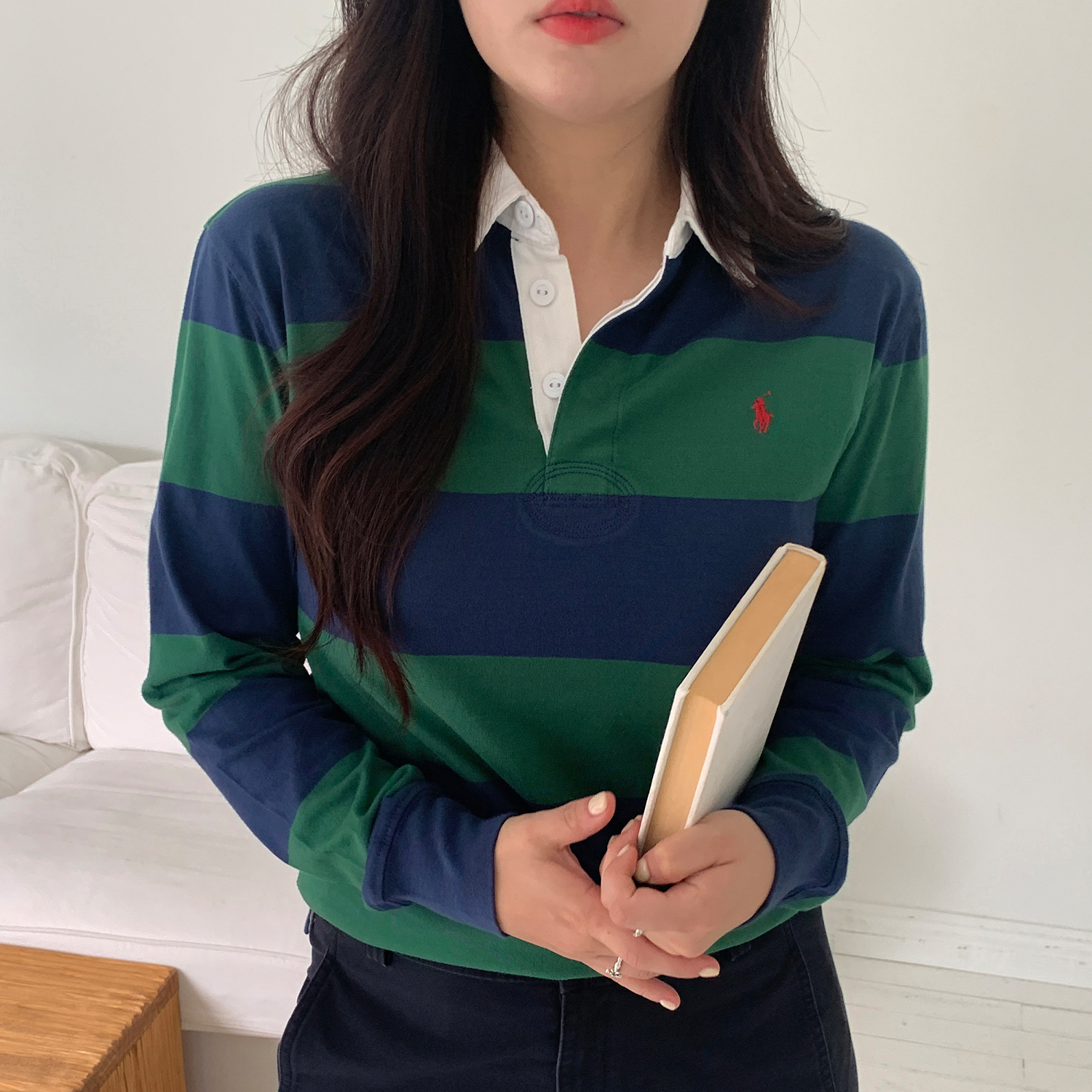 폴로 랄프로렌 럭비 티셔츠 보이즈 스트라이프 - 상세 이미지 2
