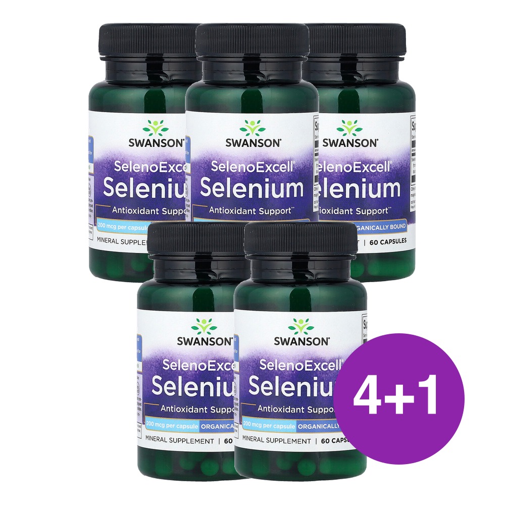 스완슨 SelenoExcell 셀레늄 200mcg 60캡슐, 5개 - 상품 이미지
