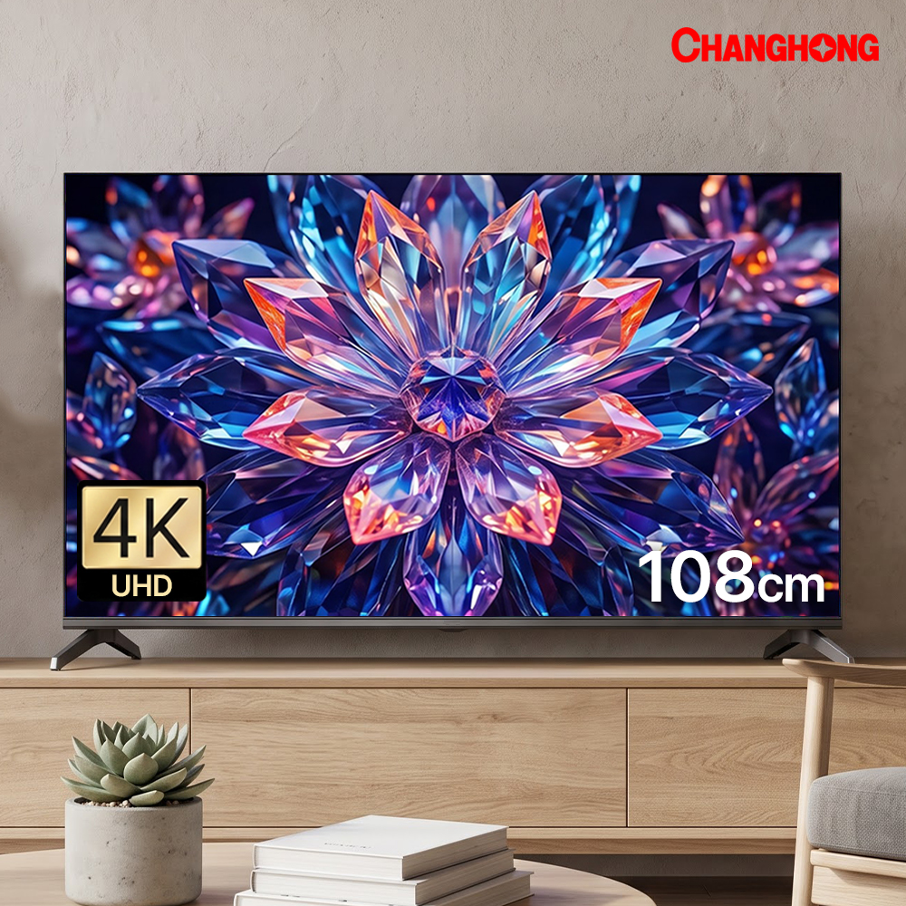 창홍 스마트 TV 구글 5.0 4K UHD 120hz 108cm(43인치), 본체 상품 이미지