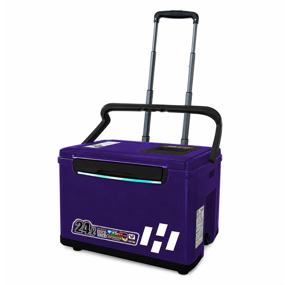 HDF 카리스마 캐리쿨러 바퀴형 캐리어 아이스박스 24L, HB-2697 퍼플 BK - 상품 이미지