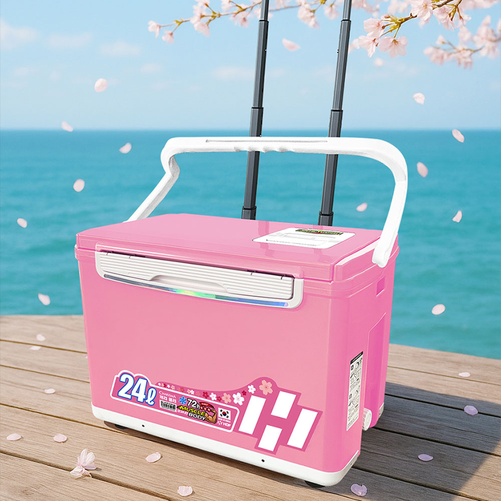 HDF 카리스마 캐리쿨러 바퀴형 캐리어 아이스박스 24L, HB-2697 블랙 RE - 상세 이미지 4