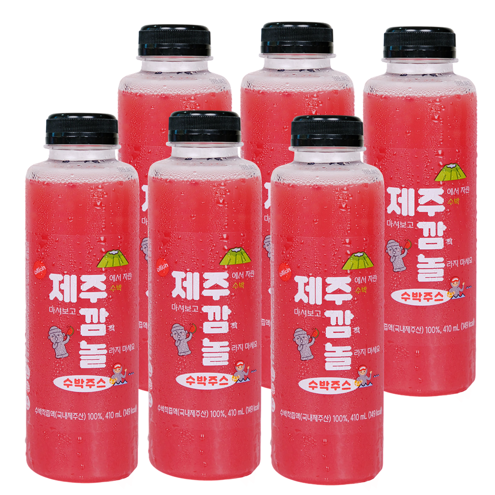 올리온 제주깜놀 첨가물 없이 100% 얼린 생수박주스 410ml, 6개 - 상품 이미지