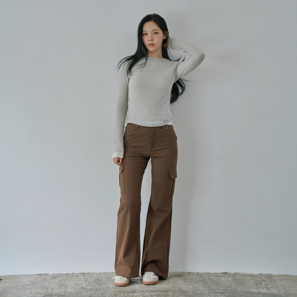 W1154 디링 카고 부츠컷 브라운 - 상세 이미지 4