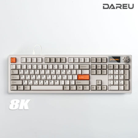 다얼유 A104 PRO 8K V2 기계식 레트로베이지 유선키보드 (라떼축)