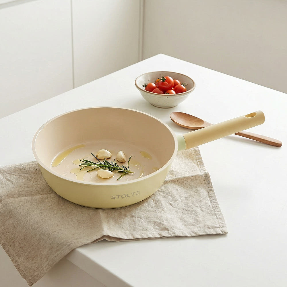 STOLTZ 슈톨츠 쿡웨어 IH 인덕션용 웍팬 궁중팬 28cm, 레몬머랭 - 상세 이미지 2