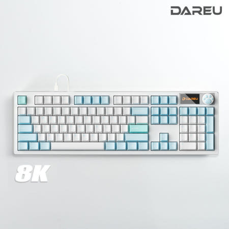 다얼유 A104 PRO 8K V2 기계식 아이스블루 유선키보드 (라떼축)