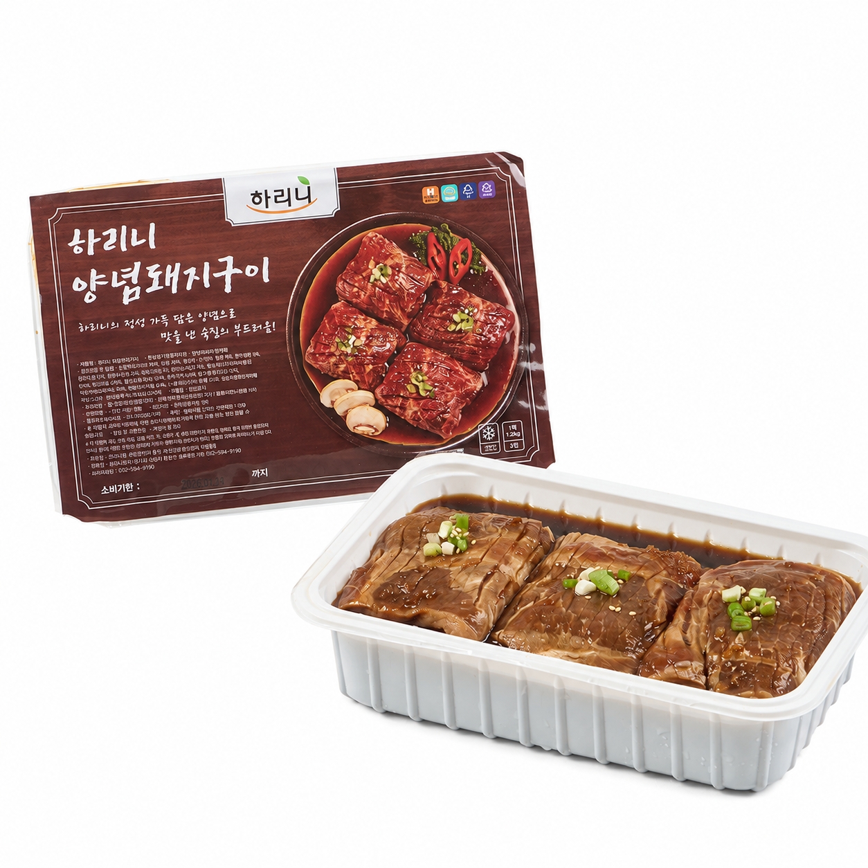 하리니 수제 흑마늘 양념 돼지 갈비 구이 숯불 목살 왕갈비 왕구이 4kg, 1개 - 상품 이미지