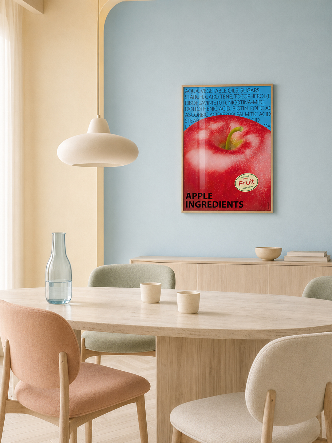 거실 카페 인테리어 컬러포인트 레트로 주방소품 사과그림 애플 대형 포스터 APPLE - 상세 이미지 2