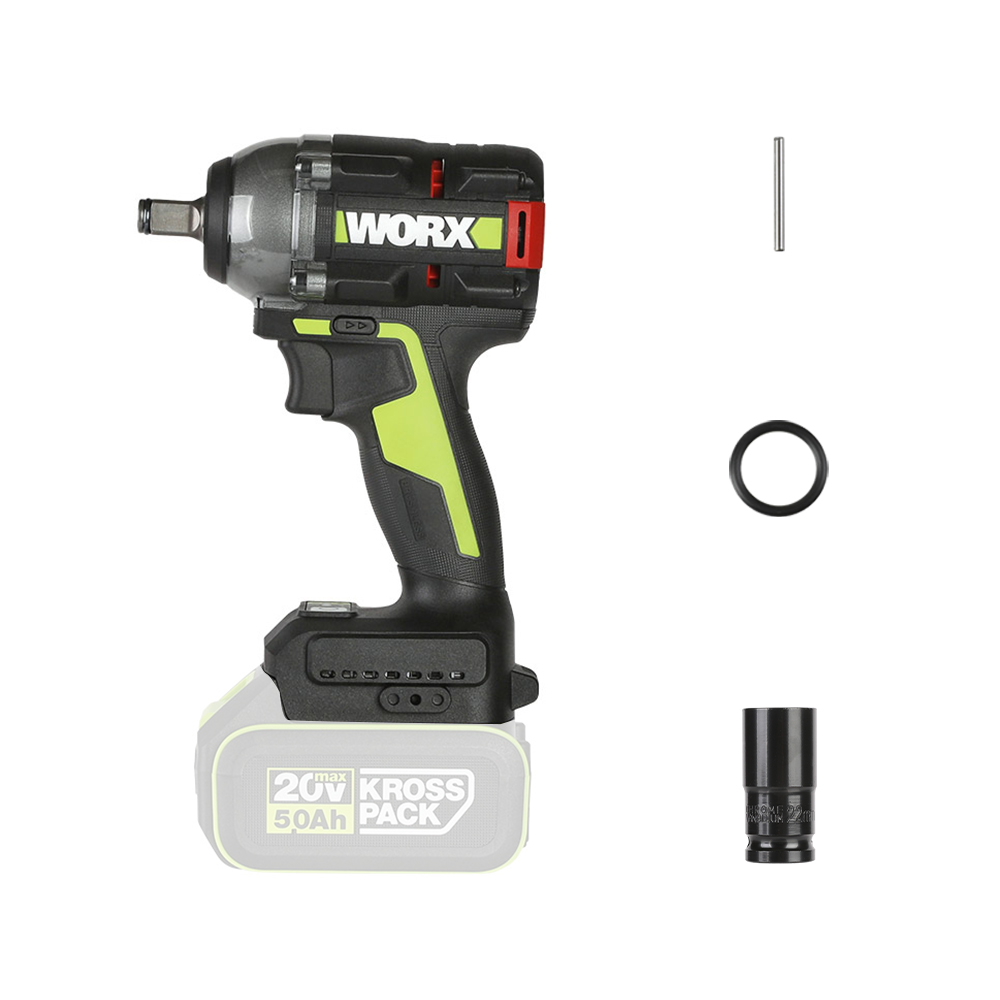웍스 충전 임팩 전동 렌치 베어툴 20V 12.7mm BL WU289.9 임팩트 - 상품 이미지