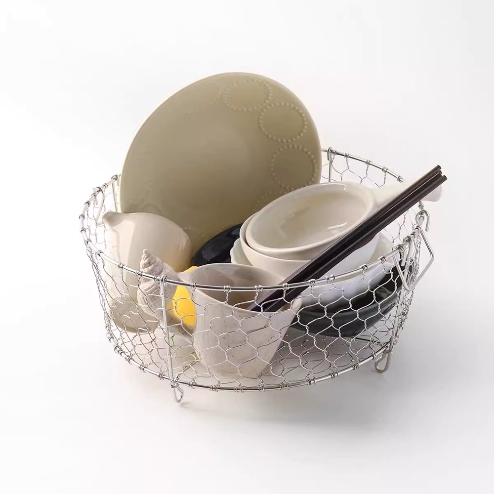 스테인레스 수납 바구니 주방 선반형 철망 와이어 바스켓 25cm - 상세 이미지 5