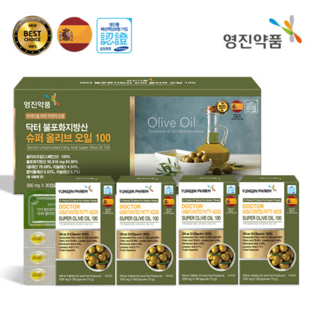 최신제조 영진약품 닥터 불포화지방산 슈퍼 올리브오일 100 120캡슐 (4개월분)