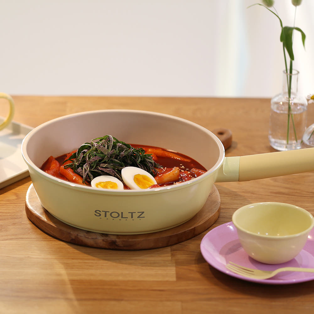 STOLTZ 슈톨츠 쿡웨어 IH 인덕션용 웍팬 궁중팬 24cm, 레몬머랭 이미지 6