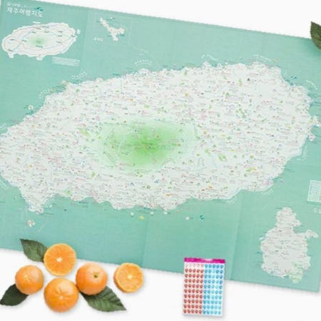 제주 관광 명소 일주 안내 방수 코팅 휴대용 접이식 여행 가이드 맵 드라이브