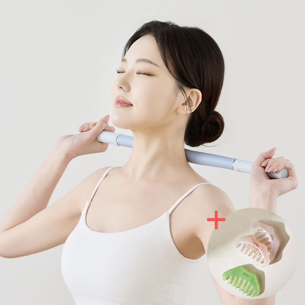 제이끌레르 릴렉싱 마사지스틱 롤러 허벅지 종아리 어깨 근막 괄사 - 상품 이미지
