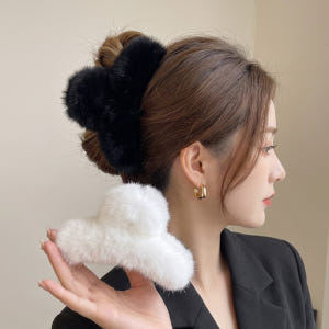 프리미엄 소프트 페이크 퍼 대왕 집게핀 16cm