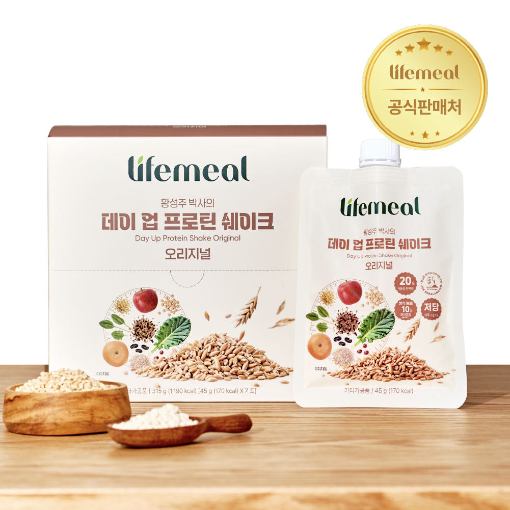 황성주 박사의 데이 업 프로틴 쉐이크 식물성 단백질 파우치 오리지널, 45g, 7개 - 상품 이미지