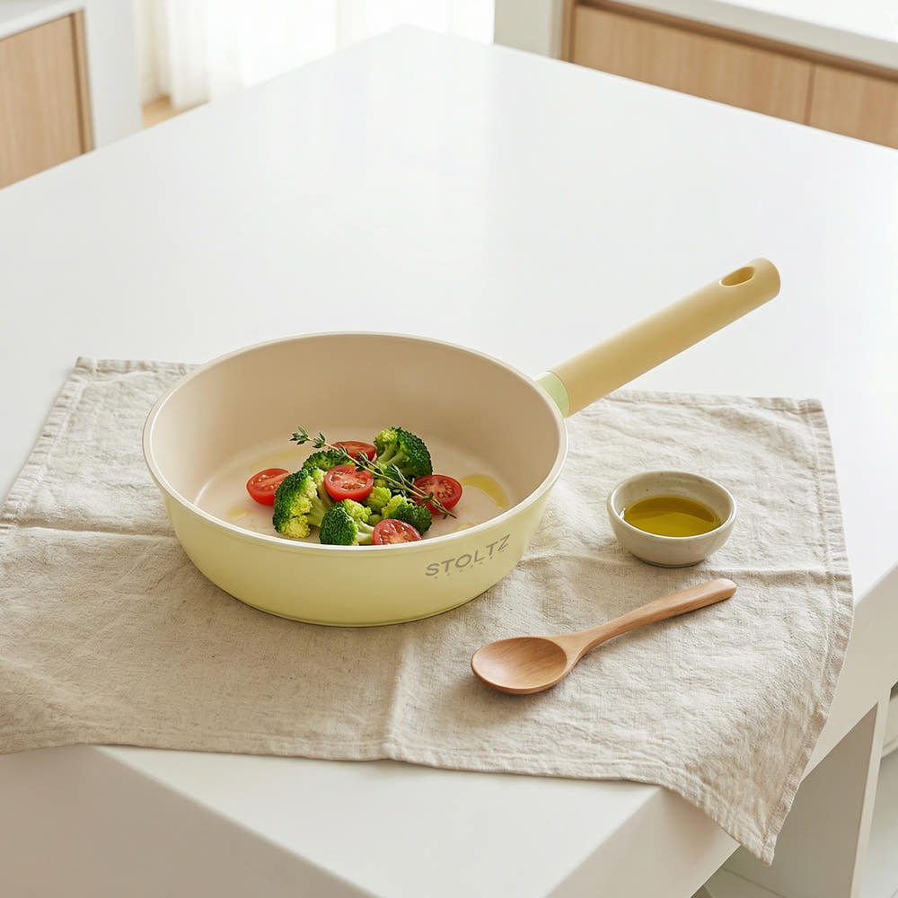 STOLTZ 슈톨츠 쿡웨어 IH 인덕션용 웍팬 궁중팬 24cm, 레몬머랭 - 상세 이미지 3