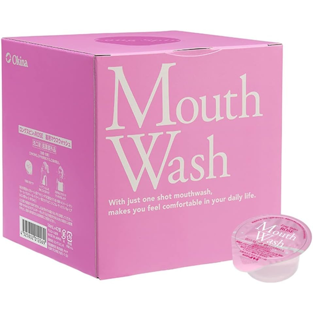오키나 OKINA 휴대용 가글 마우스워시 롱스핀 로즈 장미향 13ML 42개입 - 상품 이미지