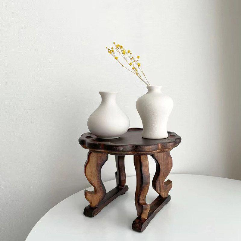 호족반 찻상 다과상 소반 개다리소반 미니 원목 좌식 테이블 직경 20cm x 15cm - 상세 이미지 4