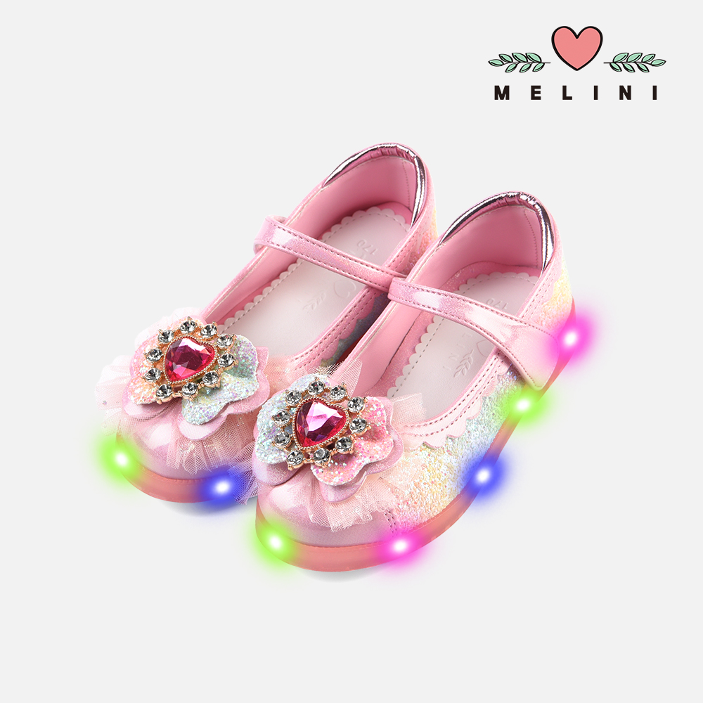 [번쩍배송] 멜리니 여아슈즈 여아구두 알마 LED - 레인보우핑크 - 상품 이미지