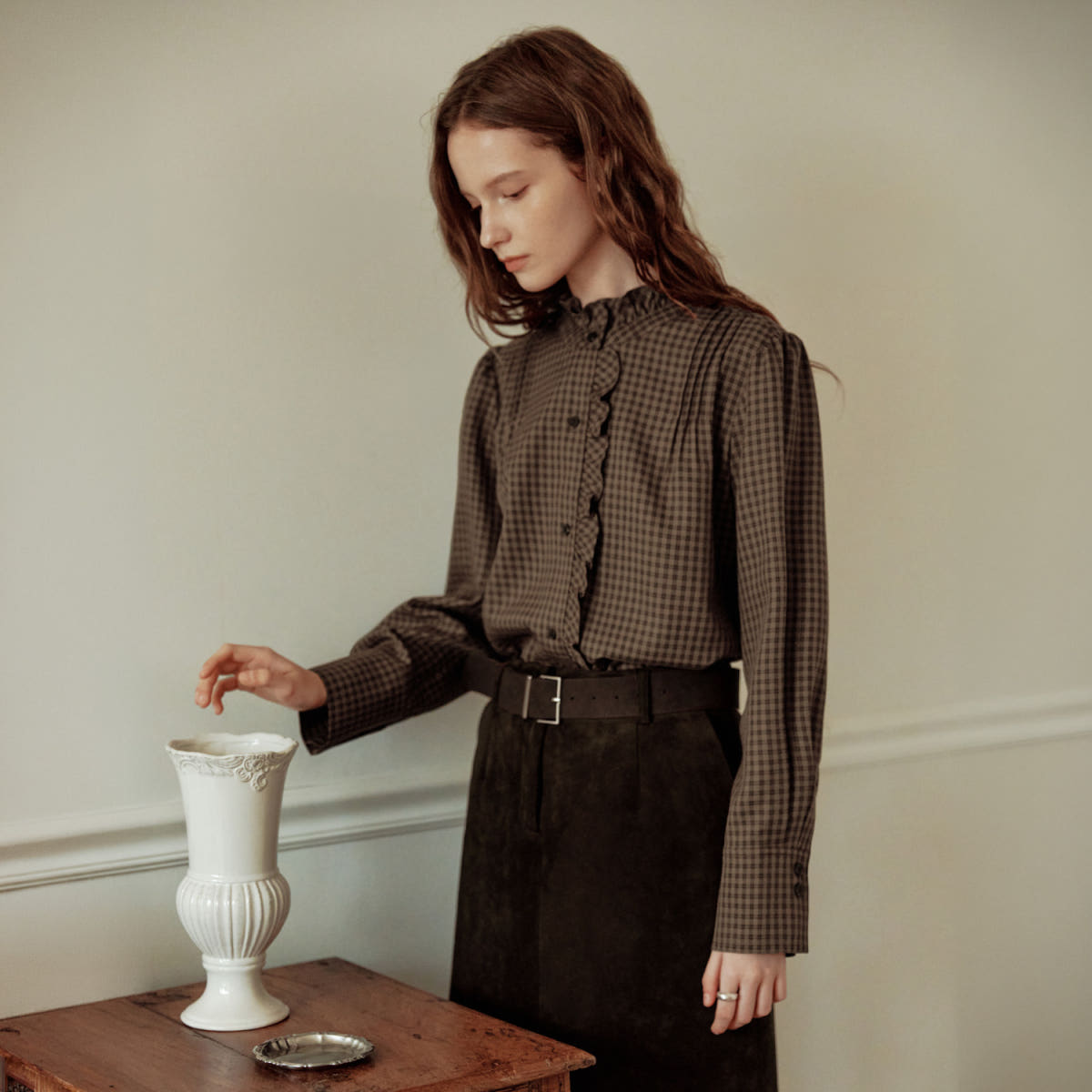 제로스트릿 [제로스트릿] 에스닉 체크 셔츠 ETHNIC CHECK SHIRT / BROWN