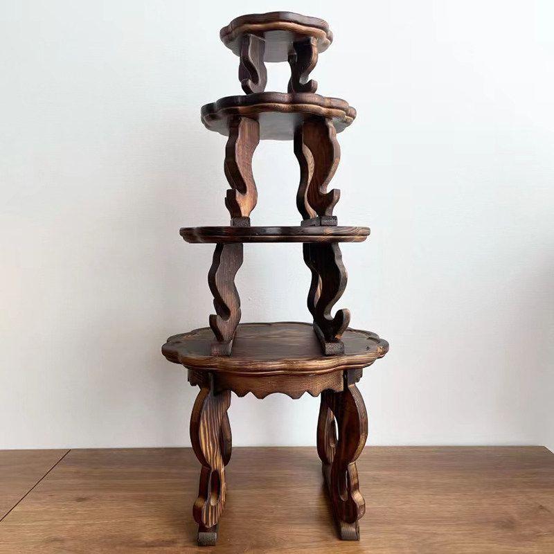 호족반 찻상 다과상 소반 개다리소반 미니 원목 좌식 테이블 직경 20cm x 15cm - 상세 이미지 5