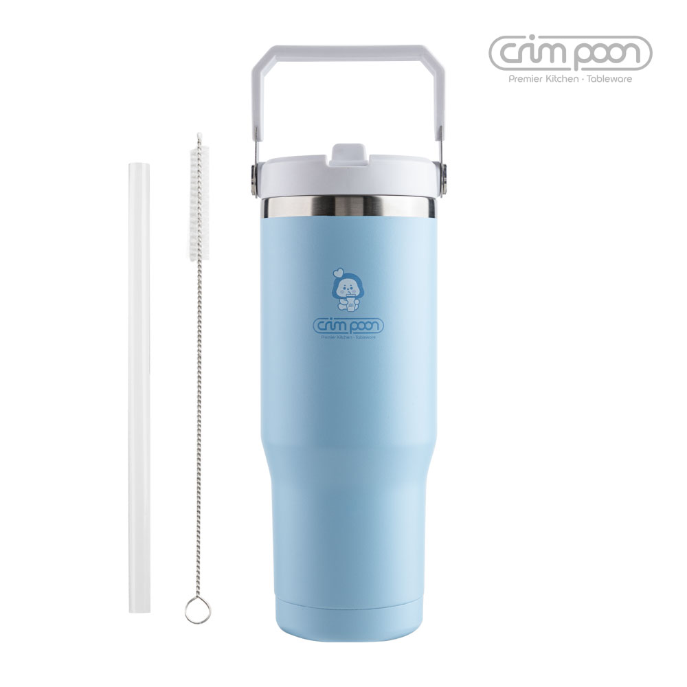 크림푼 푸푸리 대용량 손잡이 텀블러 950ml, 스카이블루 - 상품 이미지
