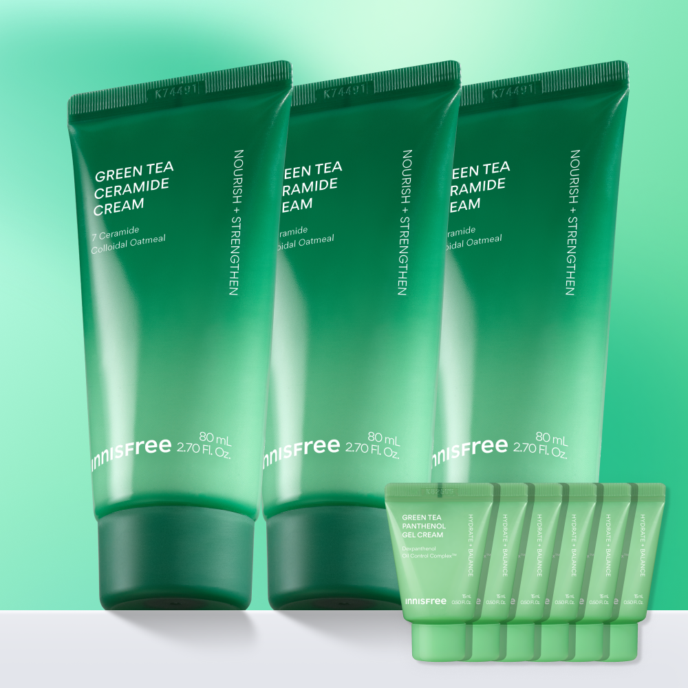 이니스프리 그린티 세라마이드 버터 보습 크림 / 수분 속건조 장벽 화잘먹 80ml, 3개