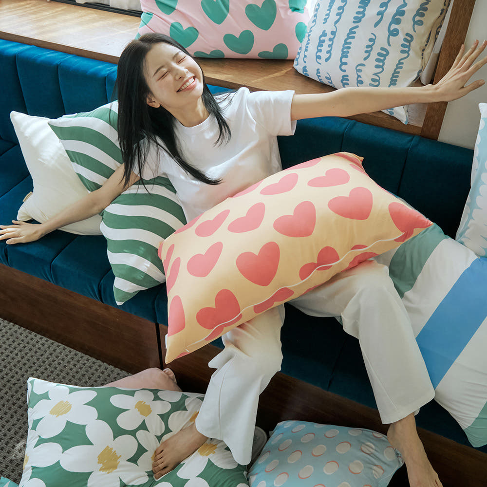 베베데코 히말라야 여름 쿨링 냉감 패턴 베개커버 실키스노우 지퍼형 50x70