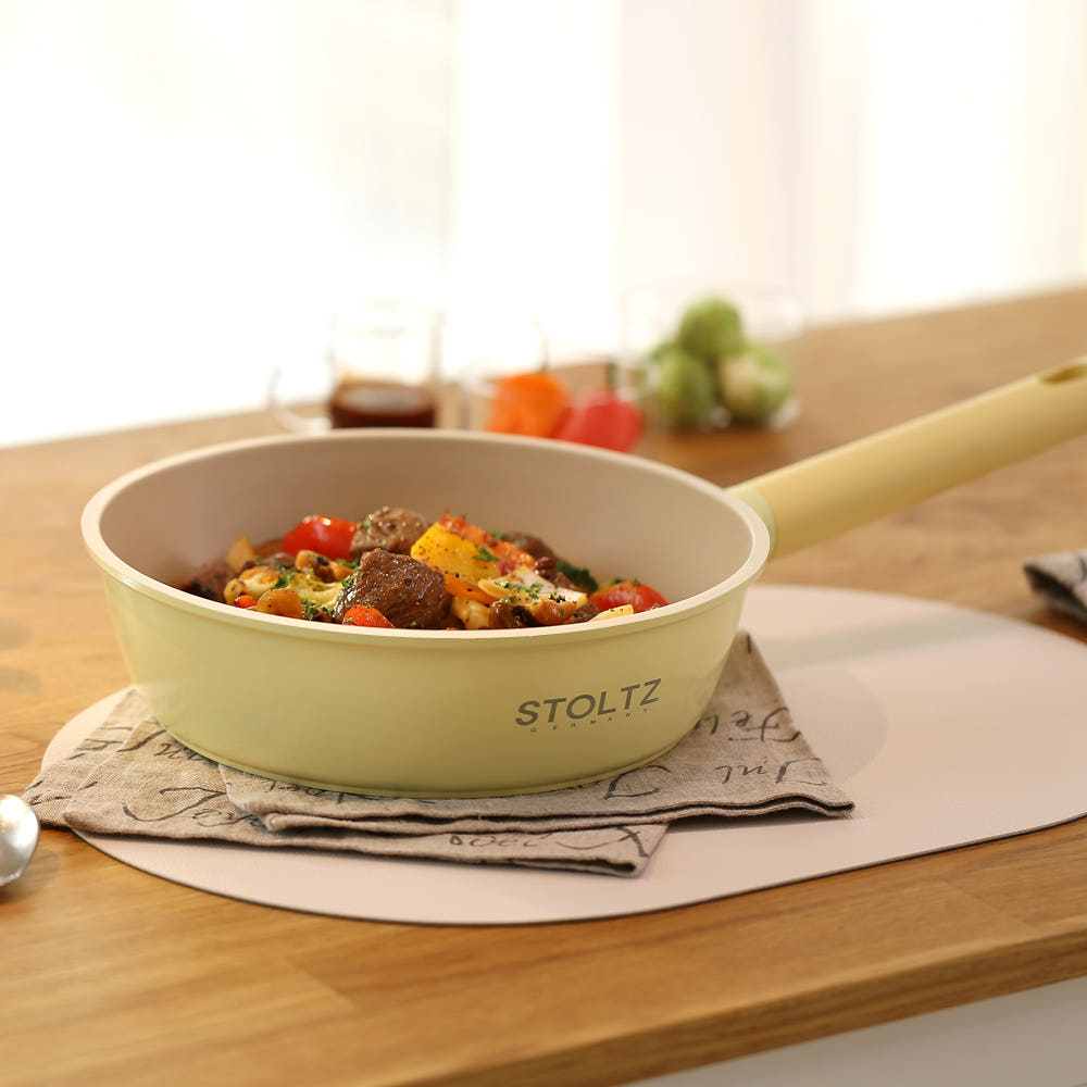 STOLTZ 슈톨츠 쿡웨어 IH 인덕션용 웍팬 궁중팬 28cm, 레몬머랭 - 상세 이미지 5