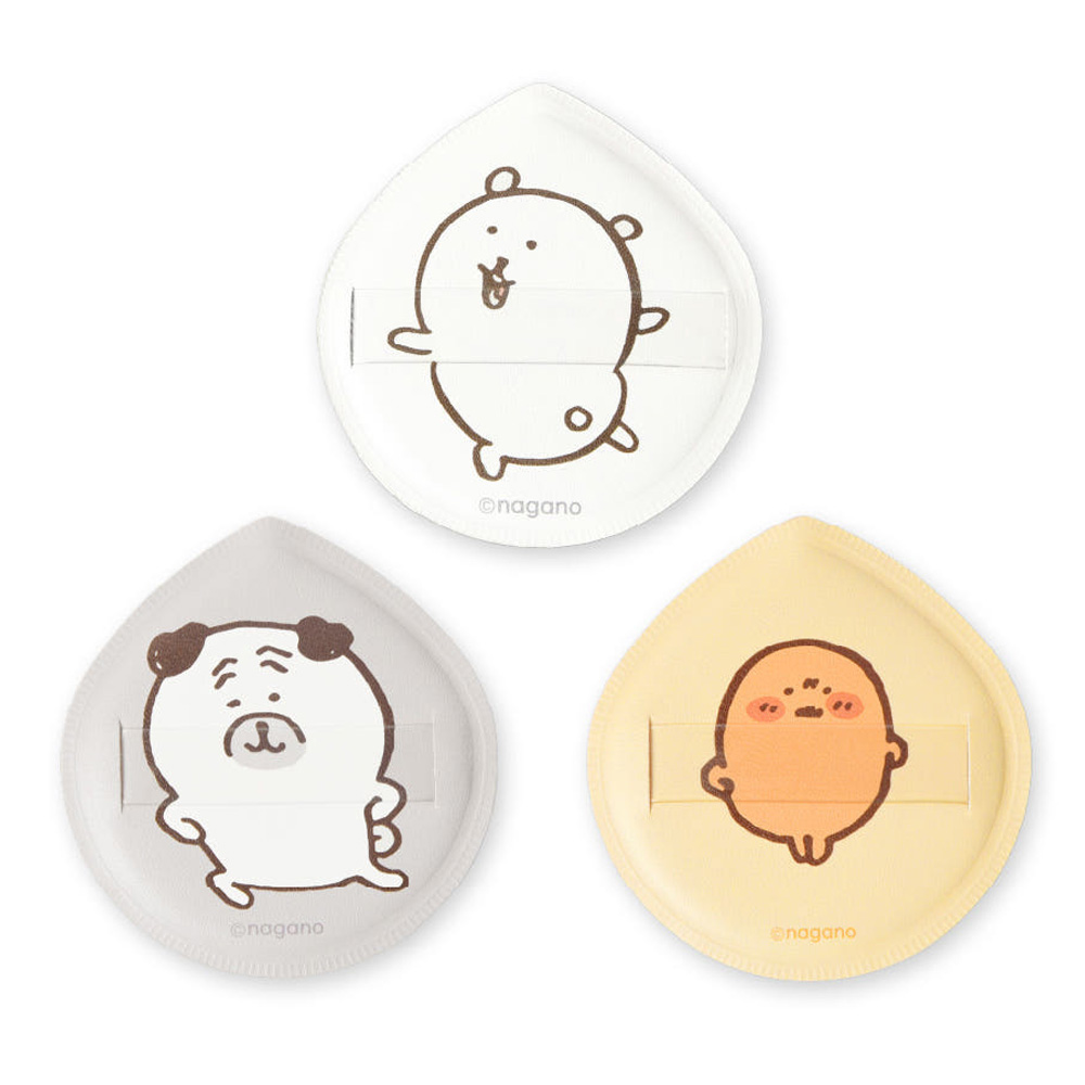 담곰이 왕 퍼프 3P 세트 3종 고로케 퍼그 메이크업 화장 쿠션 나가노 굿즈 - 상품 이미지