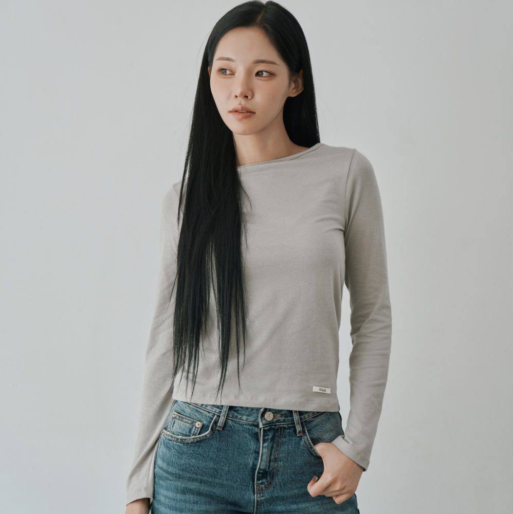 WT-99 백 드레이프 티셔츠 그레이 - 상세 이미지 2