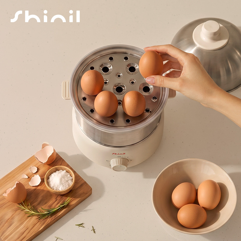 신일 계란찜기 올스텐 에그쿠커 달걀삶는 기계 고구마 반숙 야채 다이어트 찜기 2단 - 상세 이미지 3