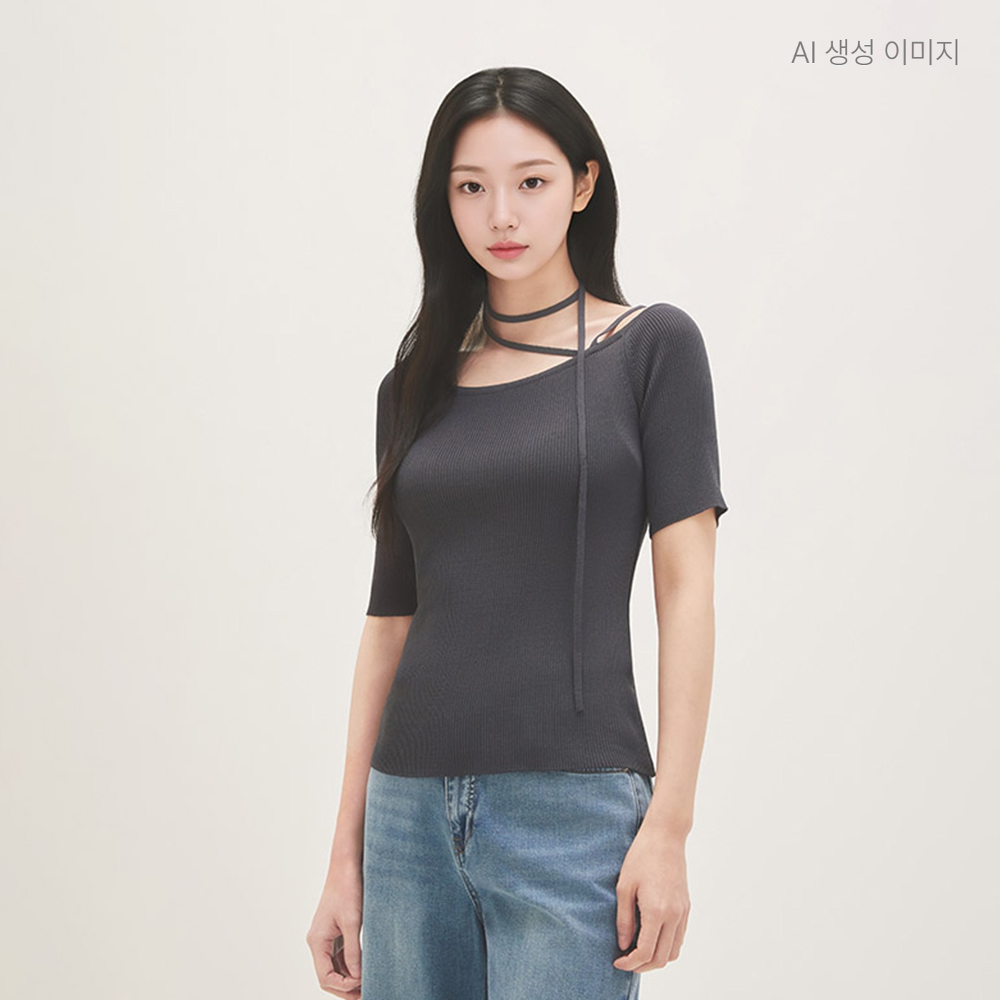 로엠 오프숄더 반팔 풀오버 RMKAG24RT1 - 상품 이미지