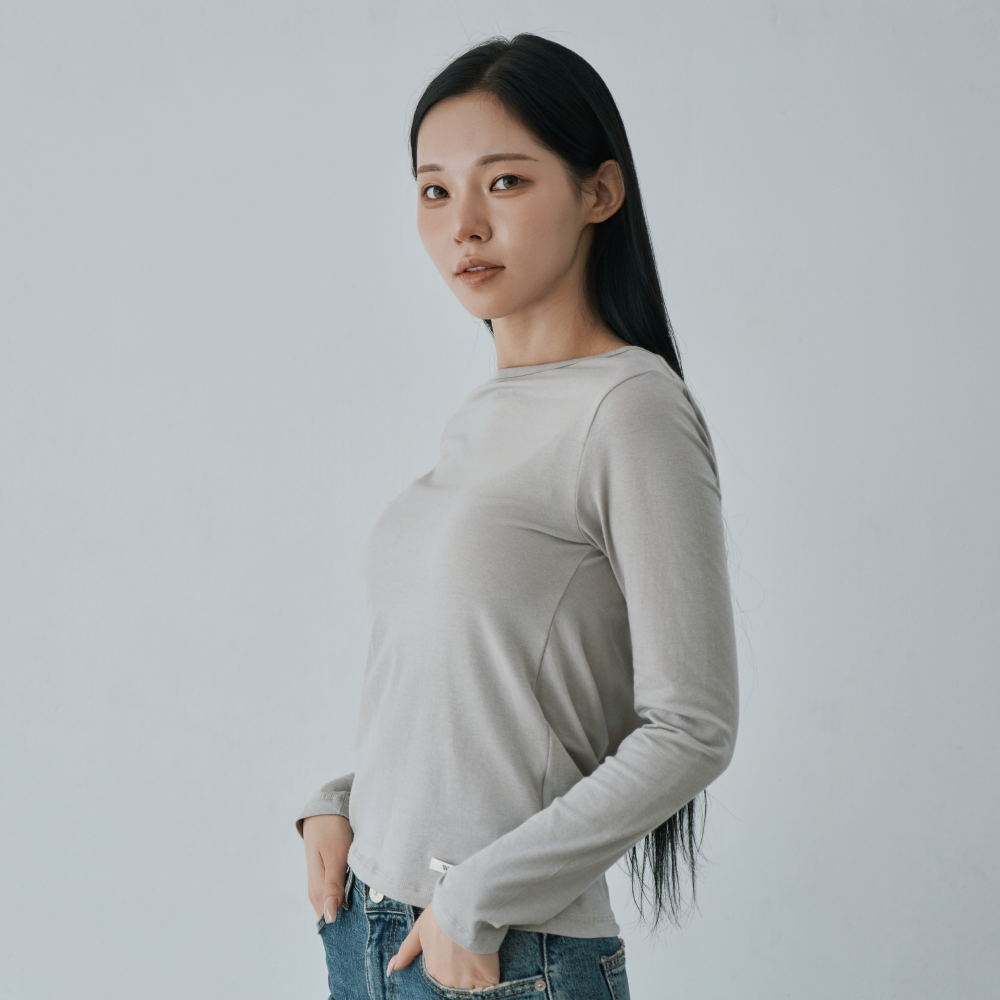 WT-99 백 드레이프 티셔츠 그레이 - 상세 이미지 4