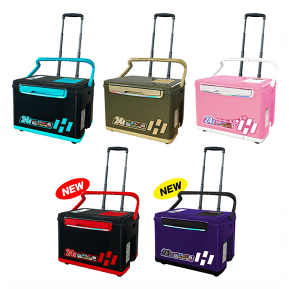 HDF 카리스마 캐리쿨러 바퀴형 캐리어 아이스박스 24L, HB-2697 블랙 RE - 상세 이미지 2