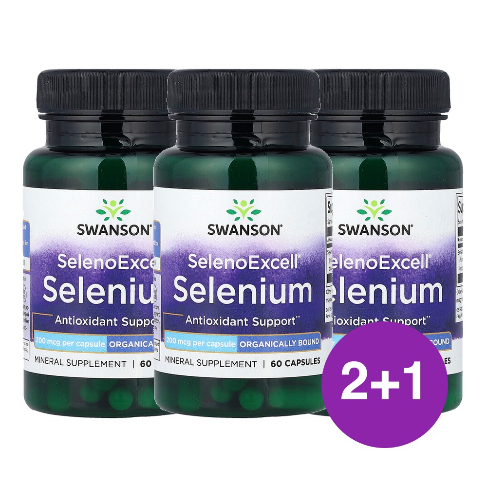 스완슨 SelenoExcell 셀레늄 200mcg 60캡슐, 3개 - 상품 이미지