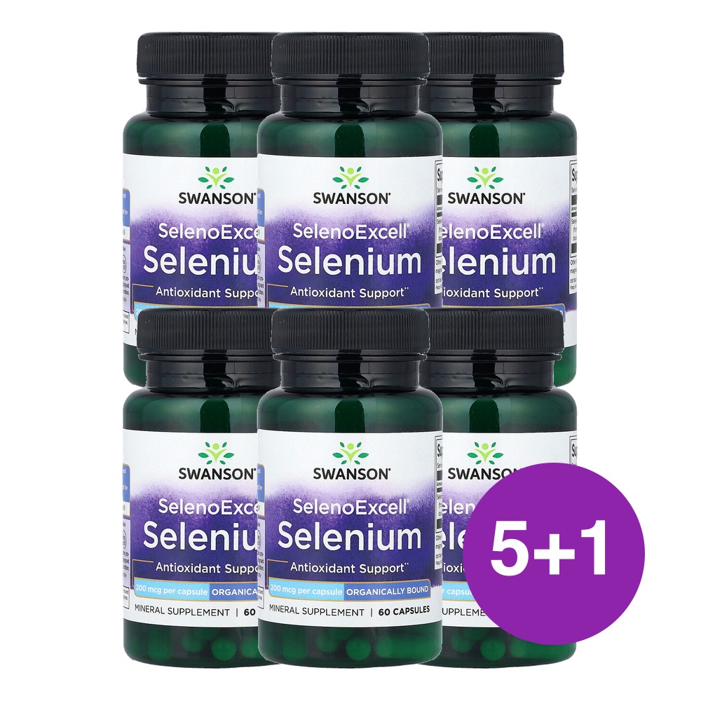 스완슨 SelenoExcell 셀레늄 200mcg 60캡슐, 6개 - 상품 이미지