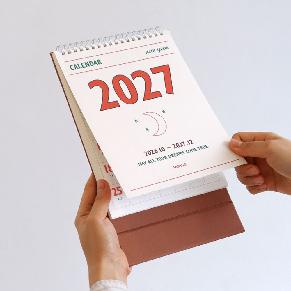 2026 레트로달력 루나 음력절기 세로형 데스크 책상 탁상 캘린더 - 상품 이미지