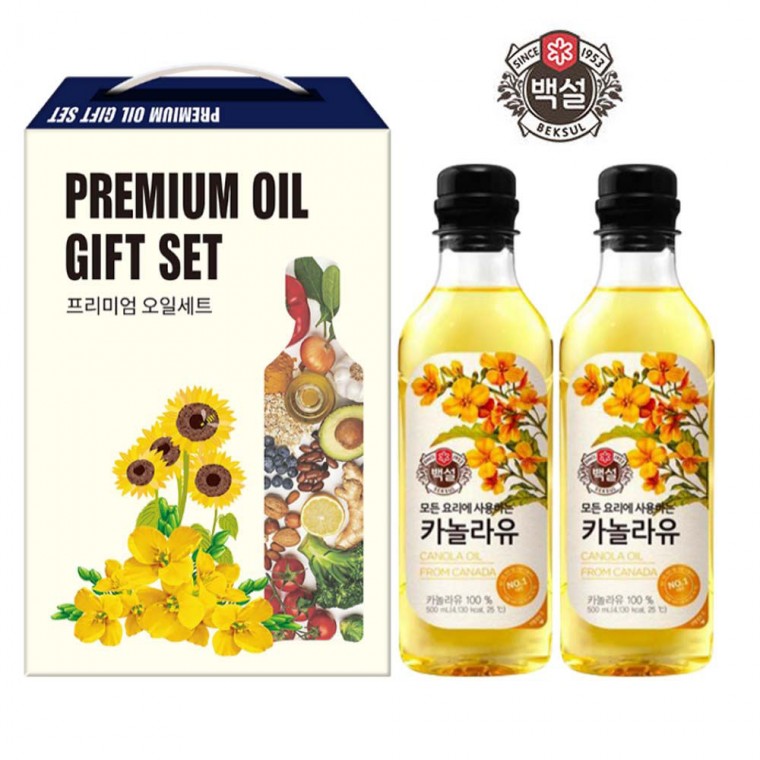 CJ 카놀라유 500ml 2병 명절 선물세트 1L, 2개 - 상세 이미지 2