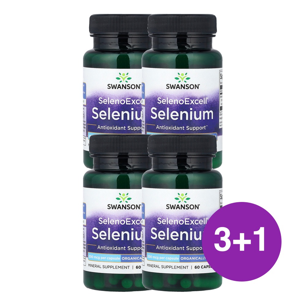 스완슨 SelenoExcell 셀레늄 200mcg 60캡슐, 4개 - 상품 이미지