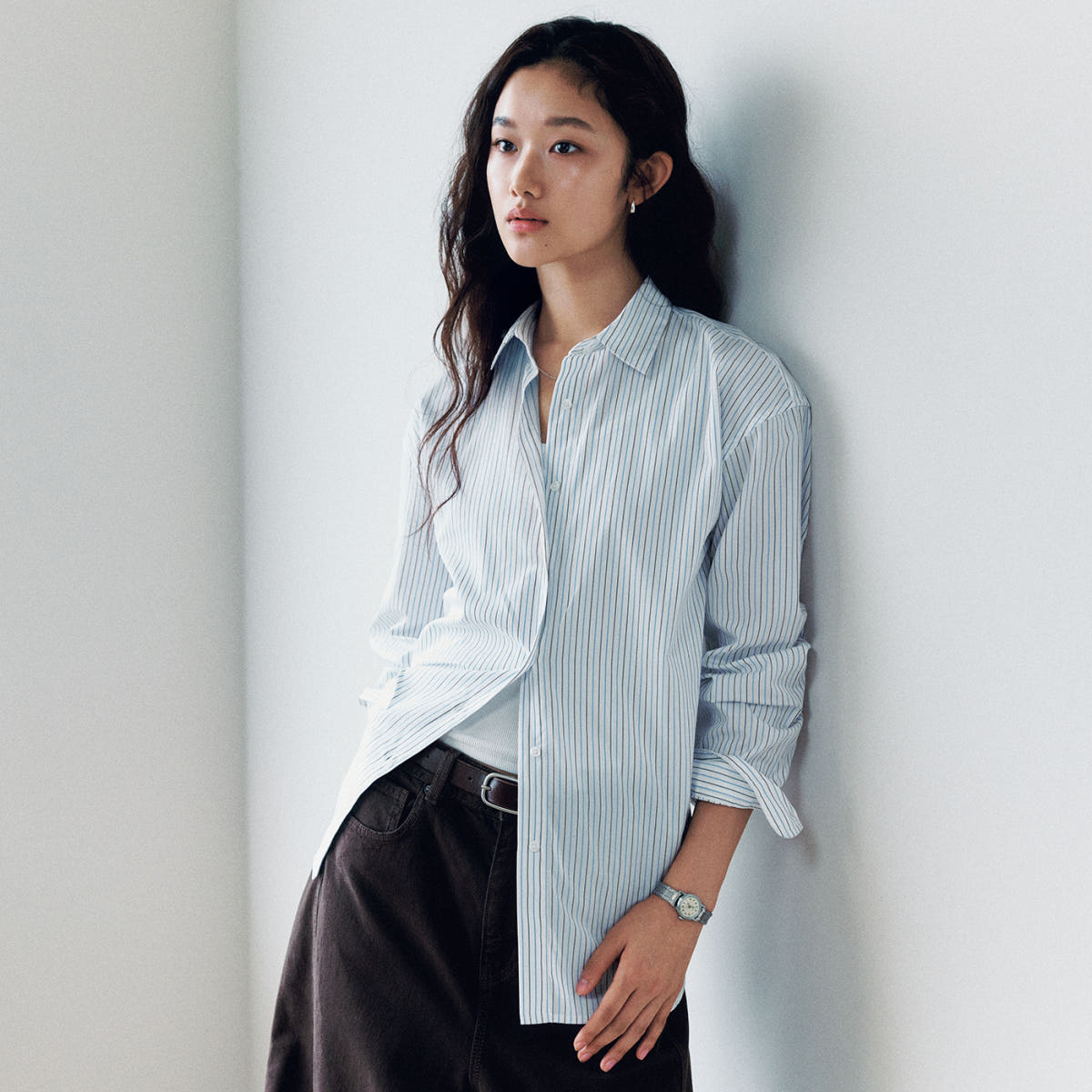 스파오 여성 스트라이프 오버핏 셔츠 SPYSG49G02 가격 비교 스파오 스토어 스파오 여성 스트라이프 오버핏 셔츠 SPYSG49G02