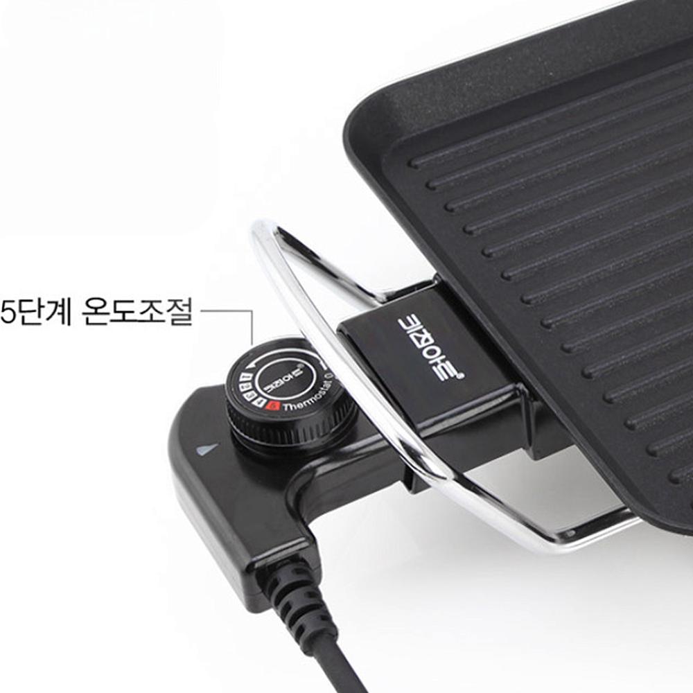 가정용 전기그릴 멀티 와이드 명절 전부침 삼겹살 불판 코팅그릴 - 상세 이미지 4