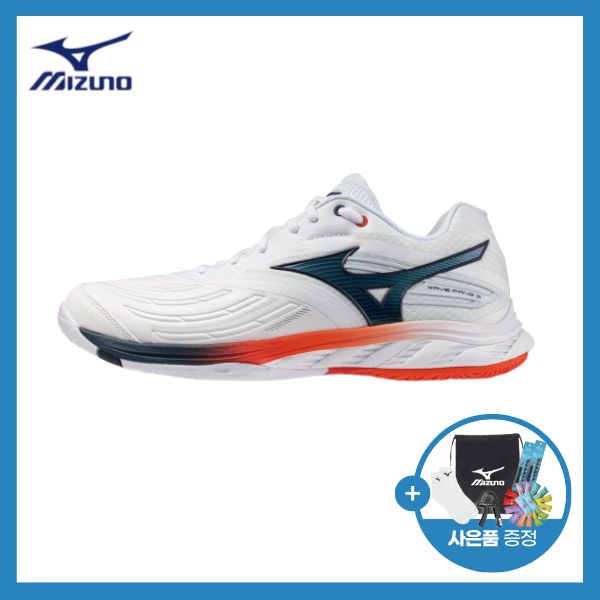 미즈노 웨이브팡3 71GA261301 화이트레드 배드민턴화 피클볼화 체대입시화