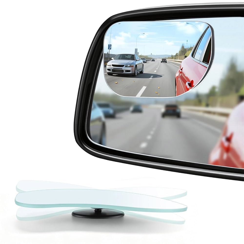 자동차 사각지대 보조미러 광각 볼록거울 각도조절 프레임리스 2개 세트 Fan 1 Suction Cup Mount - 상품 이미지