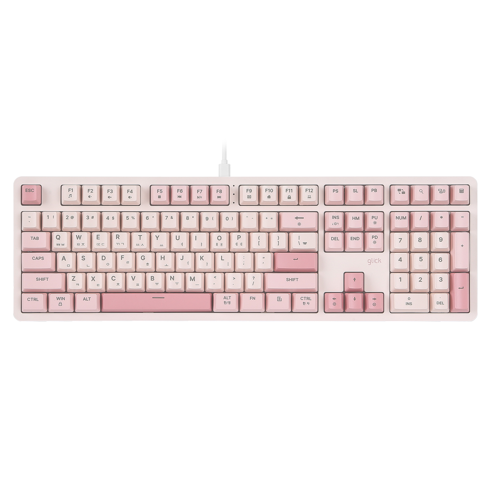 지클릭커 DEEPSEA M DSK108 RGB 무한동시입력 풀윤활 저소음 키보드 페일핑크 - 상품 이미지