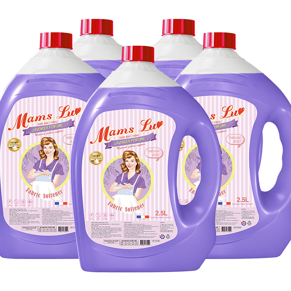 맘스럽 섬유유연제 대용량 섬유린스 라벤더, 2.5L, 5개 - 상품 이미지