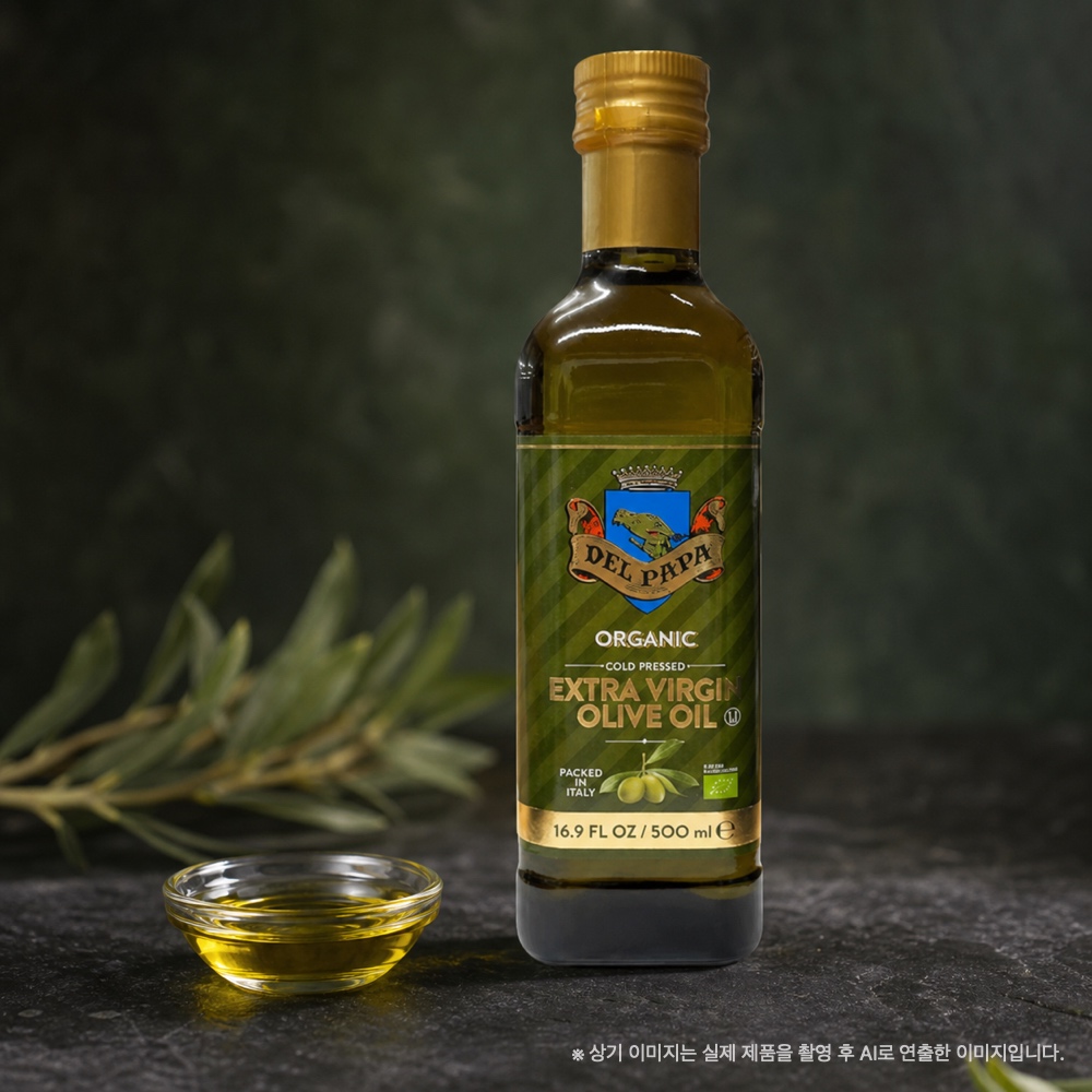 델파파 올리브오일 샐러드용 마시는 공복 올리브오일 냉압착 유기농 올리브오일 500ml, 1개 - 상세 이미지 2