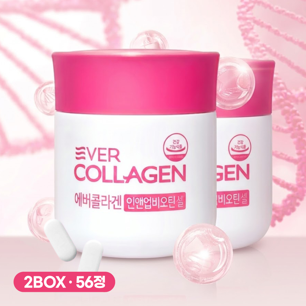 에버콜라겐 인앤업 비오틴셀 이너뷰티 영양제 750mg 56정, 2개 - 상품 이미지